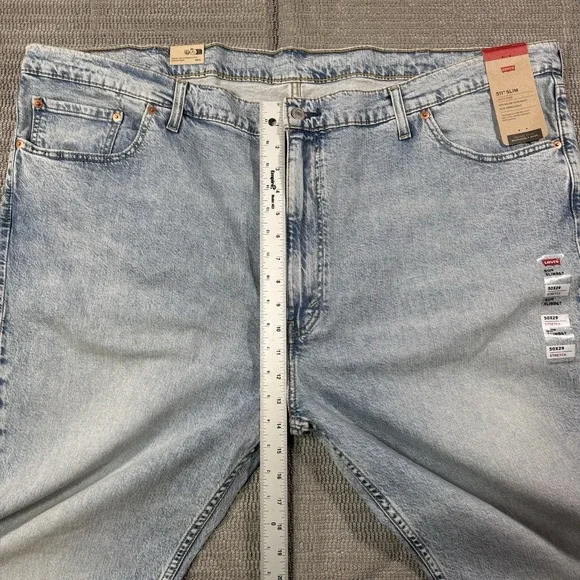 Levi's Mens Jeans 511 Slim Stretch Light Wash - Light Denim - Size 50 - 50X29 - Picture 9 of 9